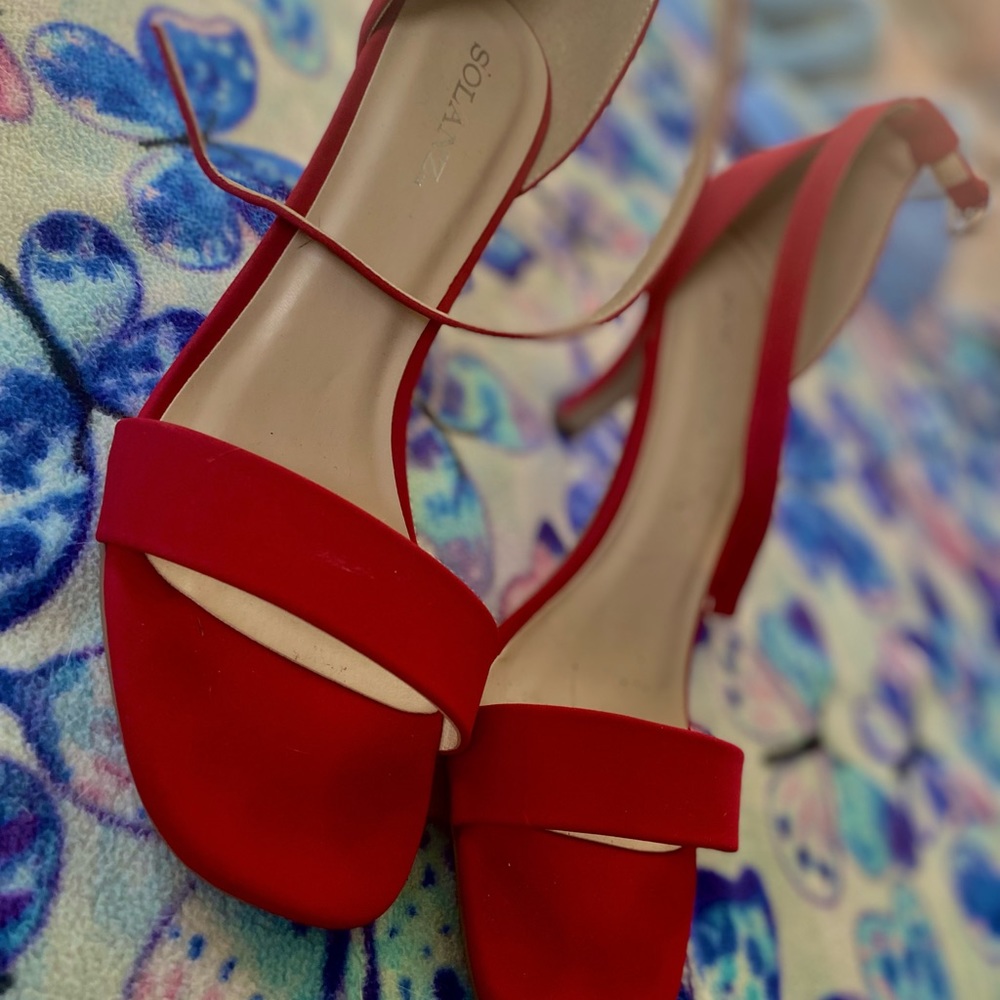 red womens heels, size 8.5